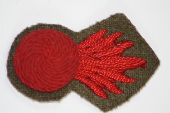 Royal Marines Siege Regiment Embroidered Cloth Arm Badge WW2