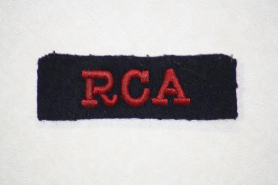 Royal Canadian Artillery Title RCA