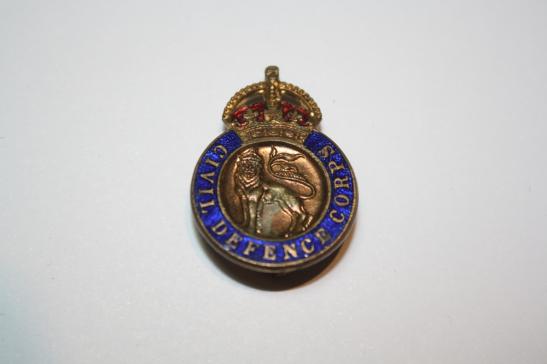 Civil Defence Corp Womens Pin Badge Kings Crowm