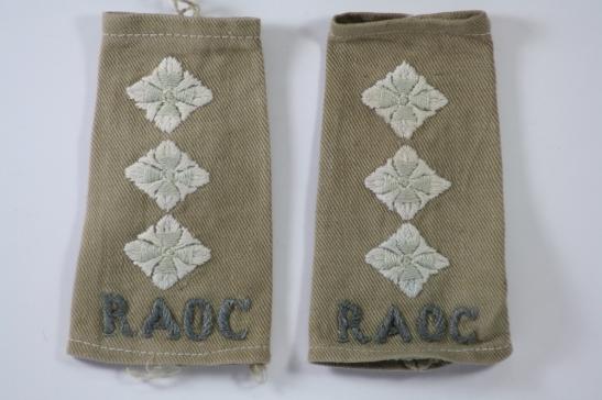 WW2 Pair RAOC Captains Rank Slides