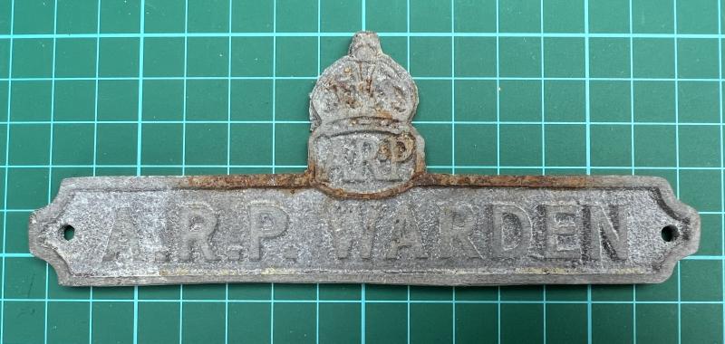 ARP WARDEN METAL DOOR SIGN (Civil Defence)