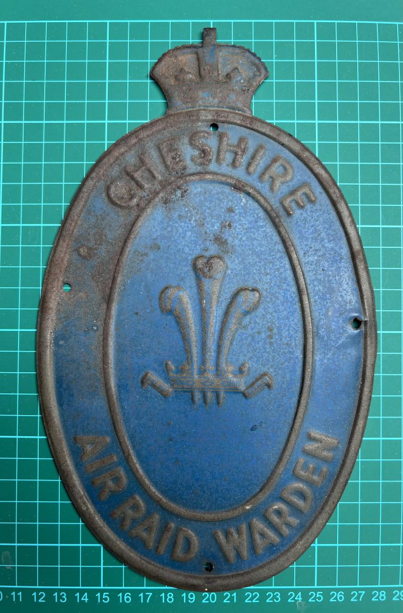 Cheshire Air Raid Warden, ARP, Civil Defence