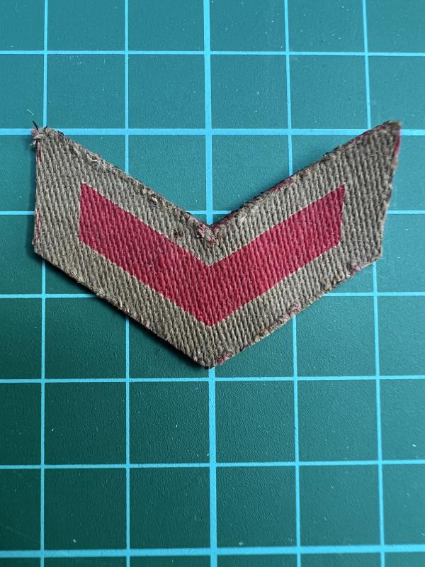 Original WW2 printed army service stripes 1 year
