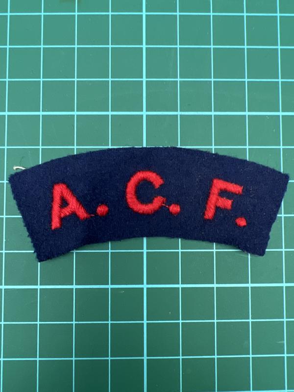 A.C.F Army Cadet Force Red on Blue Shoulder Title