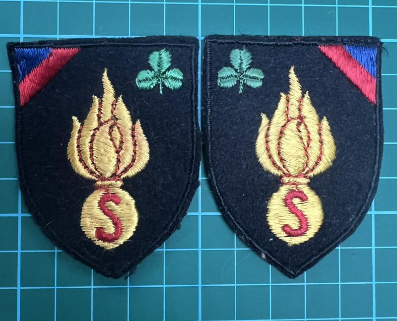 Free Belgium Army 4th Belgium Infantry Brigade matched pair British made paste back