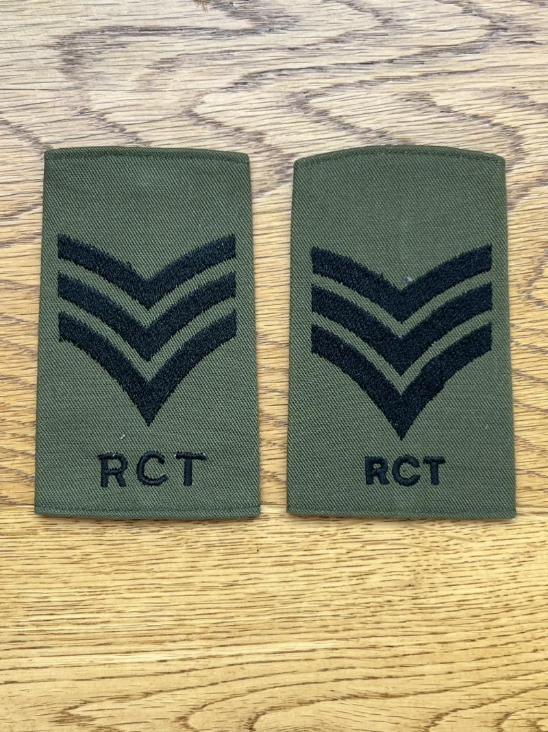 Royal Corps Transport (RCT) Sergeants Rank Slides Pair