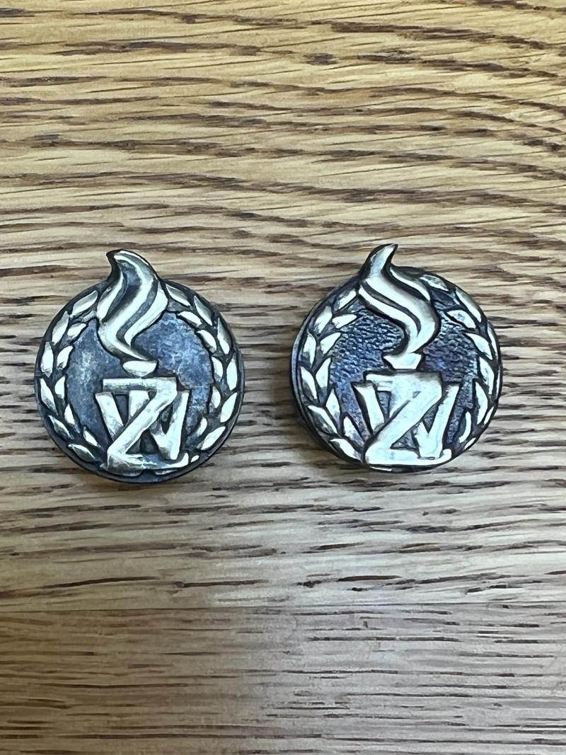 Poland Military Police Collar Badges ZW