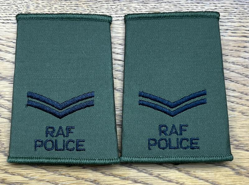RAF Police Corporal Rank Slides Olive Green Pair