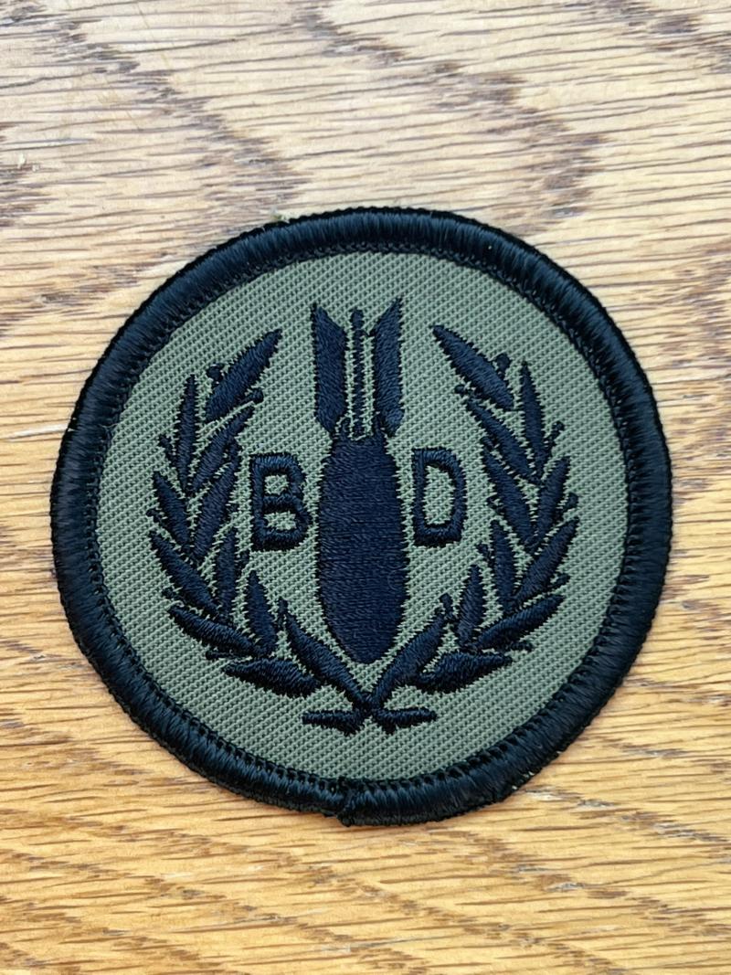 RAF BD Patch On Olive Green (Bomb Disposal)