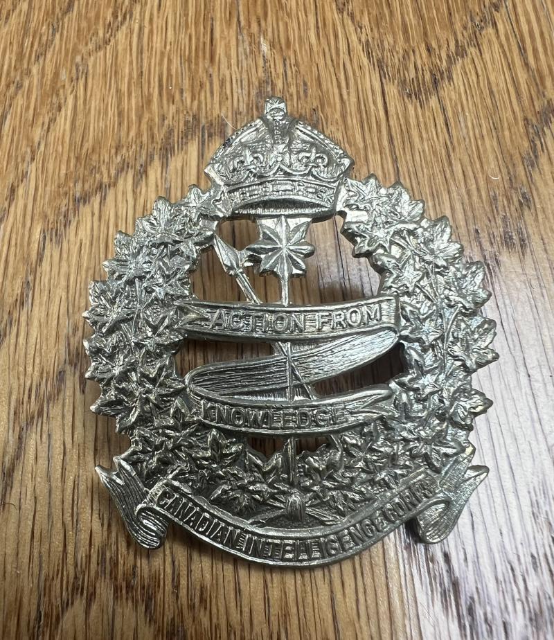 Canadian Intelligence Corps Cap Badge KC WM