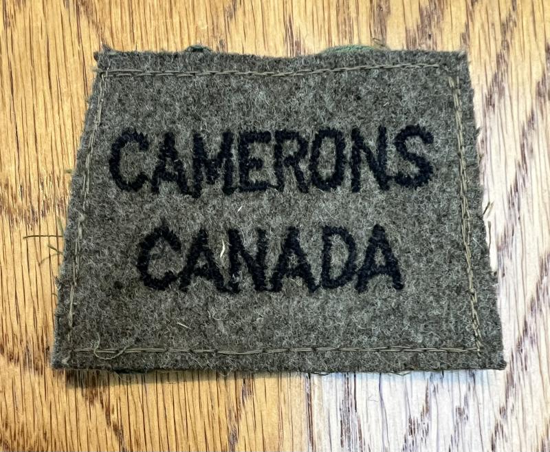 Canadian Camerons Canada Slip on Title WW2