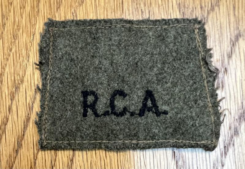 Royal Canadian Artillery Slip on Title WW2