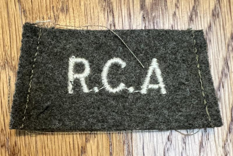Royal Canadian Artillery Slip on Title WW2