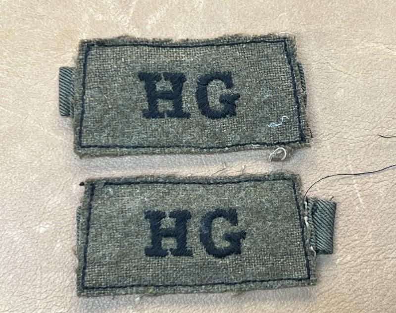 WW2 Home Guard Slip on Shoulder Titles Pair HG