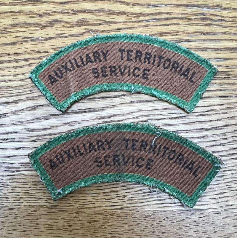 Auxiliary Territorial Service Printed Shoulder Titles Pair