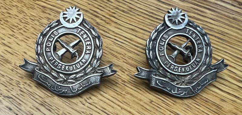 Federation of Malay POLIS TENTERA PERSEKUTUAN Military Police Collars