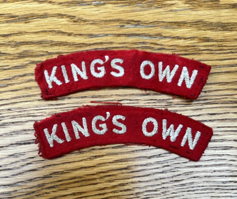 Kings Own Shoulder Titles Matched Pair
