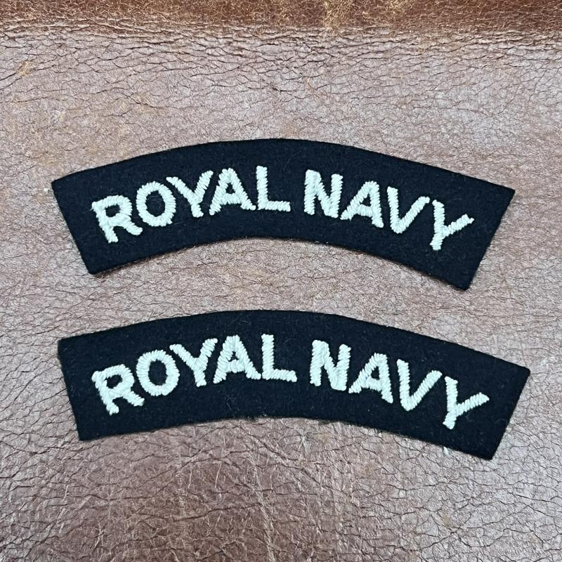 Royal Navy Shoulder Titles WW2 Pair