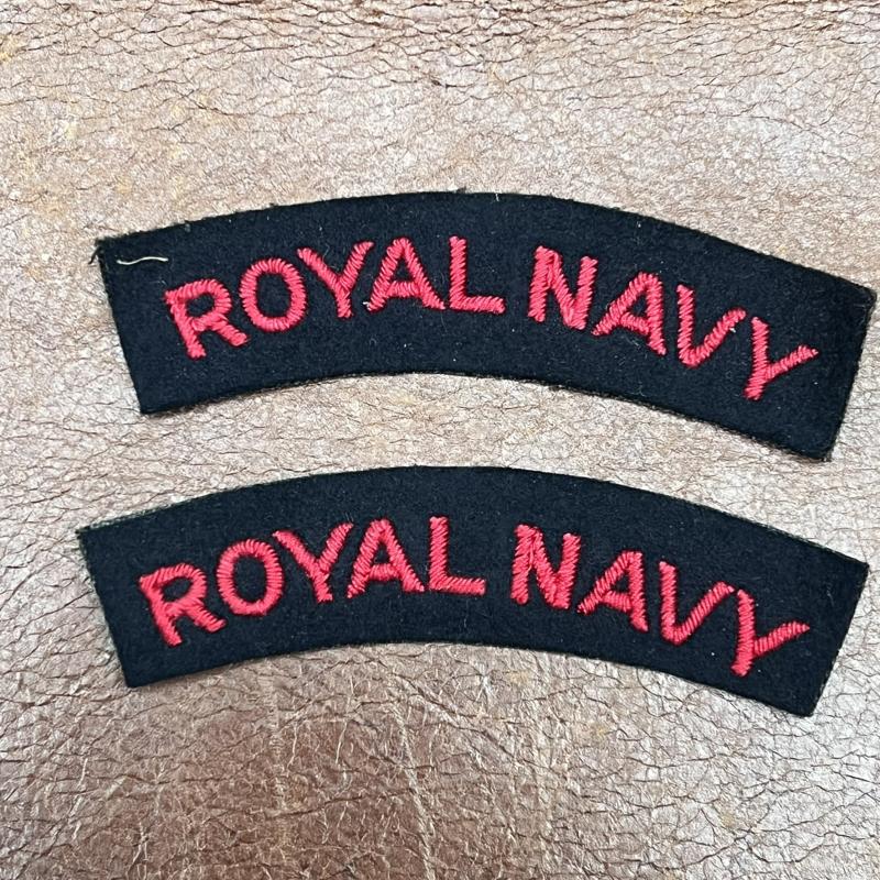 Royal Navy Shoulder Titles WW2 Pair