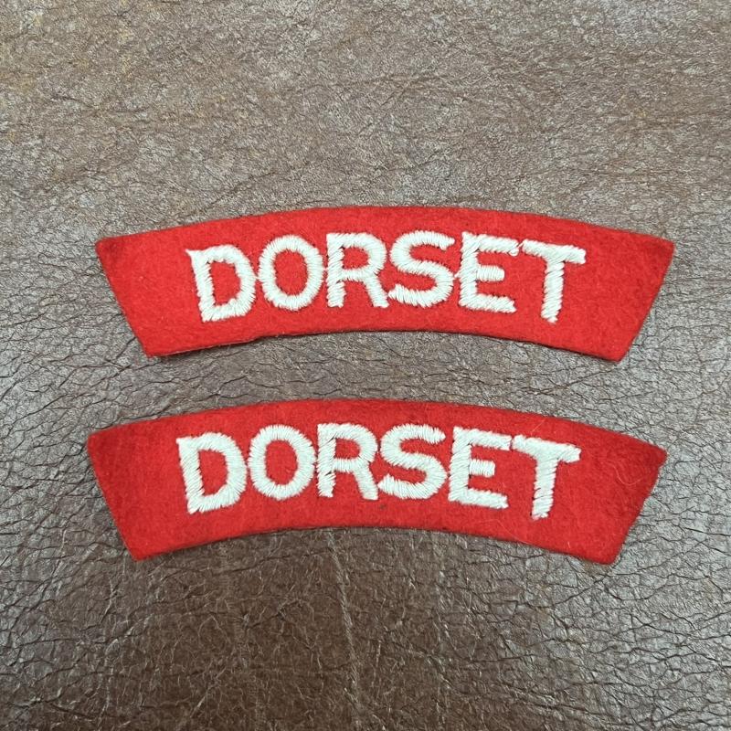 Dorset Regiment Shoulder Titles WW2 Paste Backs