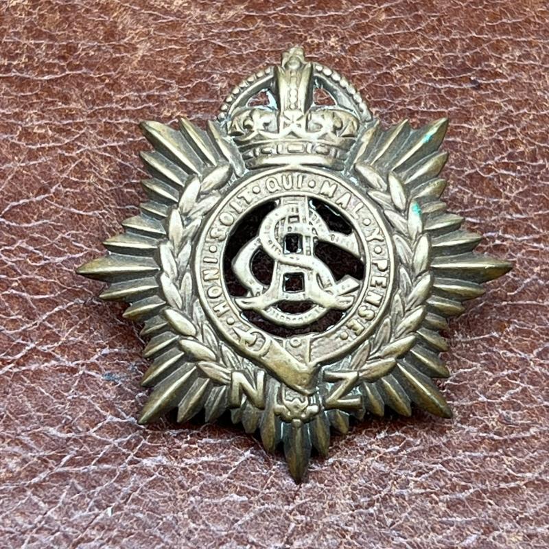 New Zealand Army Service Corps Brass KC Cap Badge